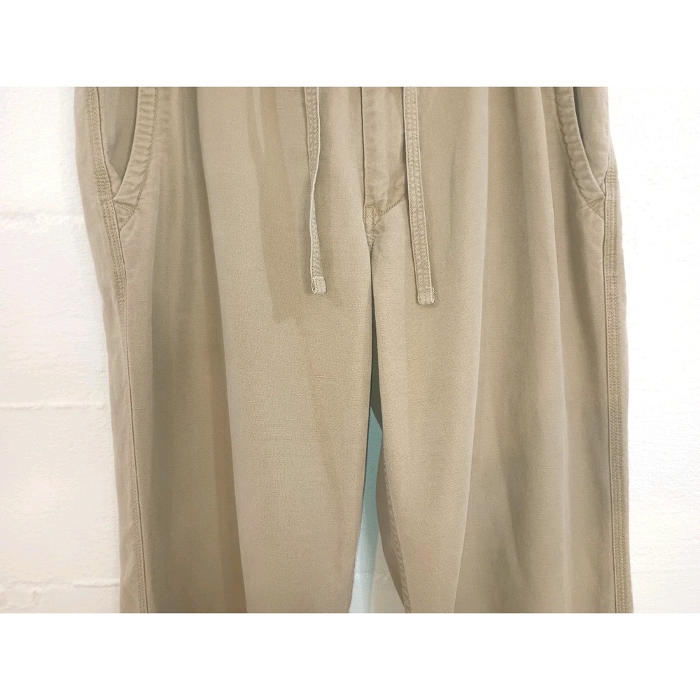 Gap Linen Cotton Canvas Straight Leg Roll Tab Utility Pants Drawstring Pocket 34 - Picture 11 of 16